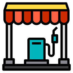 Fuel station line icon