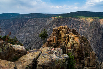 Fototapeta na wymiar Lower end ot the Black Canyon of the Gunnison viewed from the Warner Point Trail
