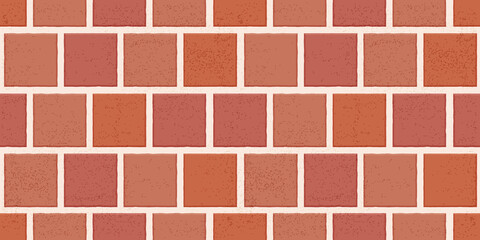 Brick. Brickwork. Seamless pattern of red-brown blocks. Vector illustration of a wall in a flat style.