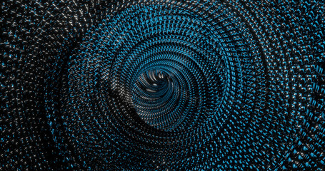 Fototapeta premium Render with blue abstract technology tunnel
