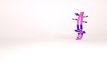 Purple Arabian saber icon isolated on white background. Minimalism concept. 3d illustration 3D render