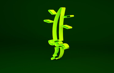 Yellow Arabian saber icon isolated on green background. Minimalism concept. 3d illustration 3D render