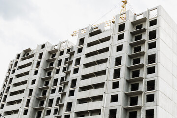 New residential building made of concrete slabs