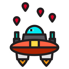 Spaceship line icon