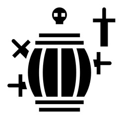 Pirate Barrel Game glyph icon