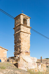 Peiron/humilladero (tiny Christian chapel on top of a column) - wayside cross at Tornos village, province of Teruel, Aragon, Spain