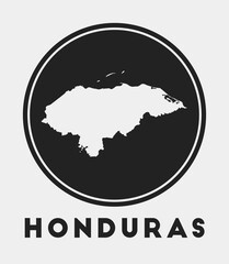 Honduras icon. Round logo with country map and title. Stylish Honduras badge with map. Vector illustration.