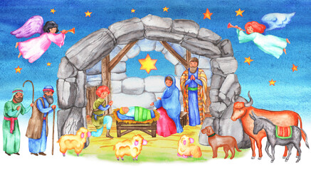 nativity scene adoration of the shepherds