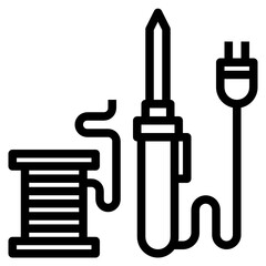 soldering iron kit line icon