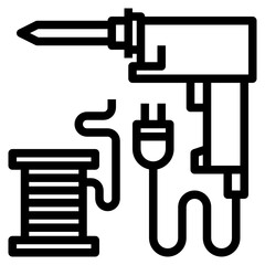 soldering iron kit line icon