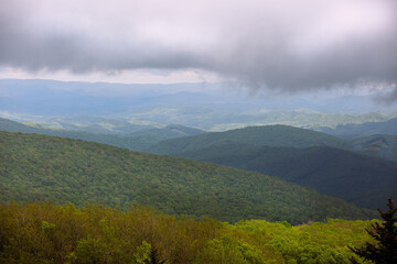 Appalachian Mountains in Virginia, view from Whitetop Mountain.