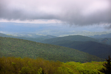 Obraz premium Appalachian Mountains in Virginia, view from Whitetop Mountain.