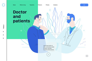 Doctor and patients - medical insurance web tamplate
