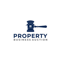 Auction Property logo design. Real estate and House logo concept. Vector logo template.