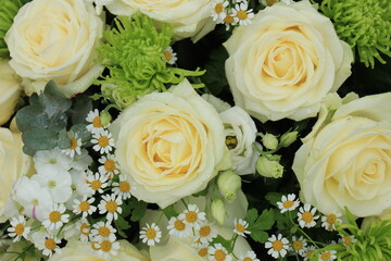 White wedding roses