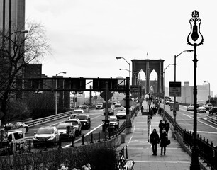 Walking to Brooklyn Bridge in New York, United States of America