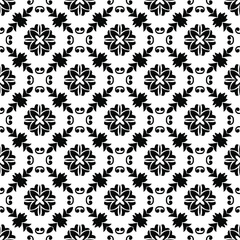 floral seamless pattern background.Geometric ornament for wallpapers and backgrounds. Black and white pattern. 