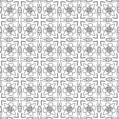  floral pattern background.Geometric ornament for wallpapers and backgrounds. Black and white pattern. 