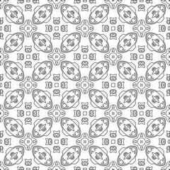 floral pattern background.Geometric ornament for wallpapers and backgrounds. Black and white pattern. 