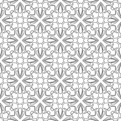 Foto auf Glas  floral pattern background.Geometric ornament for wallpapers and backgrounds. Black and white pattern.  © t2k4