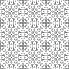  floral pattern background.Geometric ornament for wallpapers and backgrounds. Black and white pattern. 