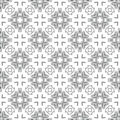  floral pattern background.Geometric ornament for wallpapers and backgrounds. Black and white pattern. 