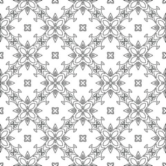  floral pattern background.Geometric ornament for wallpapers and backgrounds. Black and white pattern. 