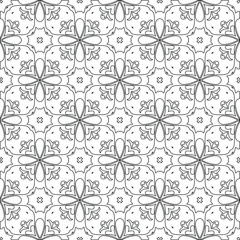  floral pattern background.Geometric ornament for wallpapers and backgrounds. Black and white pattern. 