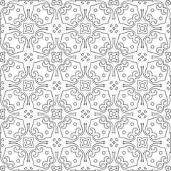 Fototapeta na wymiar floral pattern background.Geometric ornament for wallpapers and backgrounds. Black and white pattern. 