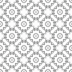  floral pattern background.Geometric ornament for wallpapers and backgrounds. Black and white pattern. 