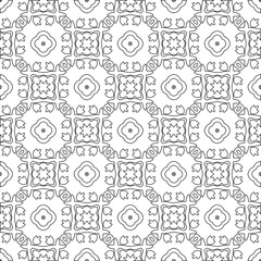  floral pattern background.Geometric ornament for wallpapers and backgrounds. Black and white pattern. 