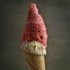 traditional italian ice cream cone 