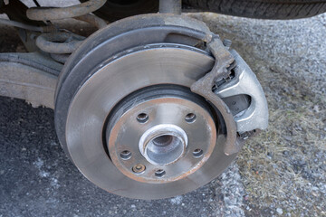 Car Braking system with disk, service.