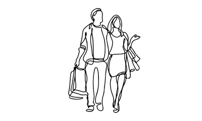 Male and female shopping icon