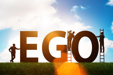Concept of ego with businessman