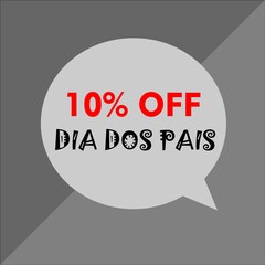 10% off Father's Day fixed on a balloon under a triangle and square