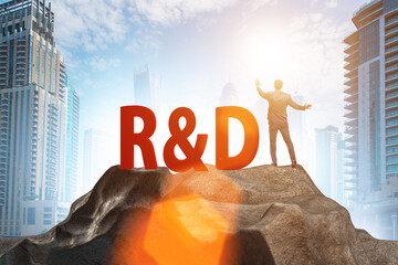 Research and development concept with businessman