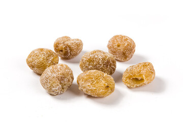 dry Candied dates isolated on white background