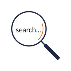 Vector illustration of magnifying glass to search something.