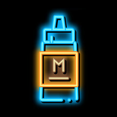 squeezes bottle of mayonnaise sauce neon light sign vector. Glowing bright icon squeezes bottle of mayonnaise sauce sign. transparent symbol illustration