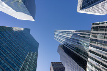 Fototapeta na wymiar Modern Office Skyscrapers in Midtown Manhattan of New York City