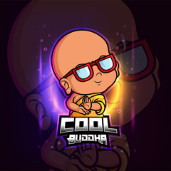 The cool buddha mascot esport logo design © HERMANTO