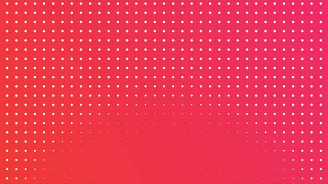 wavy movement of small luminous particles on pink background.