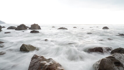 sea, water, beach, ocean, coast, rock, wave, landscape, nature, rocks, stone, sky, sunset, blue, seascape, shore, coastline, waves, summer, clouds, rocky, travel, sunrise, beautiful, horizon