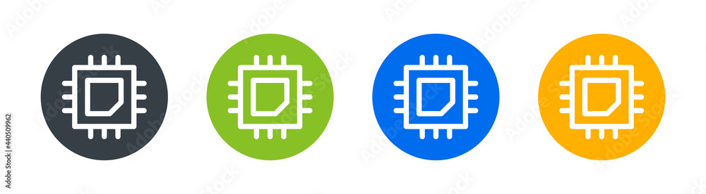 Aufkleber Quad processor core icon vector illustration.