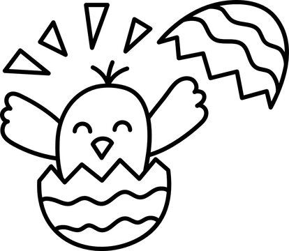 chicky egg doodle icon