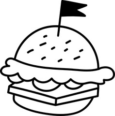 cheeseburger doodle icon