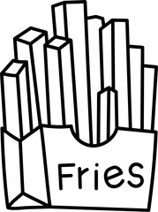 french fries doodle icon