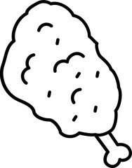 fried chicken doodle icon