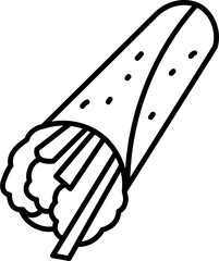 chicken roll doodle icon